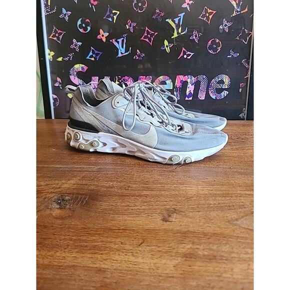 Nike React Element 55 Silver Men’s Size 13 BQ6166-007 Sneakers Shoes - Picture 1 of 14
